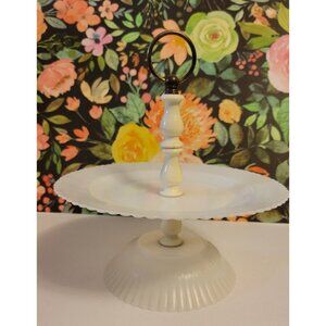 1930's-40's Mac-Beth Evans Petalware Monax Tid-Bit Dessert Handled Tray